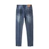 Men's Plus Velvet Loose-Fit Straight Jeans with Oblique Pockets - Versatile Autumn/Winter Nine-Point Pants (Large Size Available)