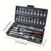 46/151pcs Professional Car Maintenance Tool Box Suitable for Car Boat Motorcycle Repair, Home Industrial Repair 