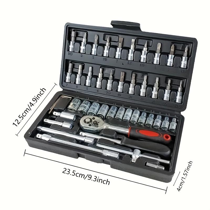 46-Piece Professional Auto Repair Tool Set - Portable Ratchet Wrench Kit with Storage Case чёрный