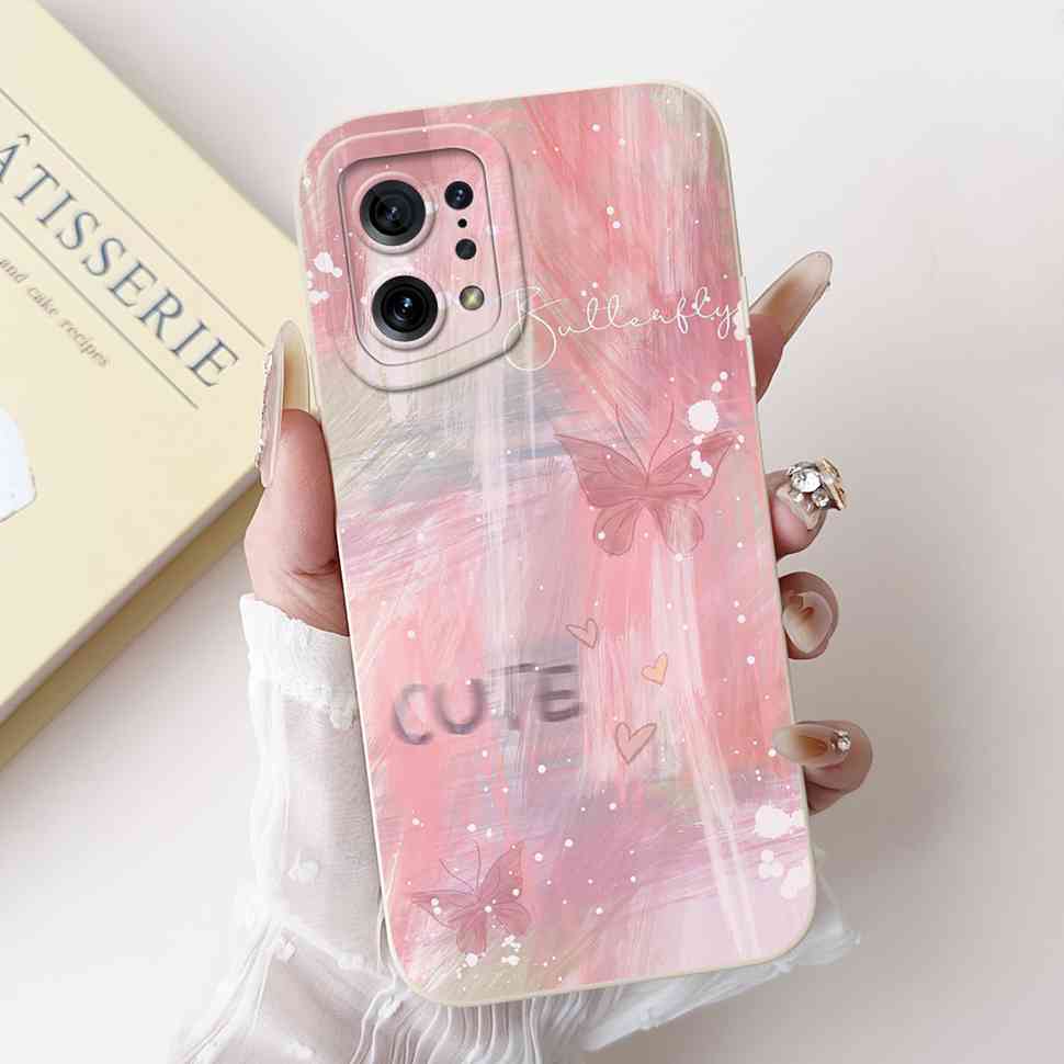 For Oppo Find X5 PFFM10 Cases Cute Cat Print Soft Silicone Back Cover For Oppo Find x5 X5 CPH2307 6.55" Shockproof Phone Casing