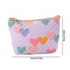 Multi-functional PU Leather Coin Purse Heart Patterns Zipper Closure Mini Wallet Small Makeup Bag Home Travel Lipstick Holder