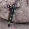 Nowy poszycia zestaw kołowrotków wędki 5 sekcji wędka z włókna węglowego Spinning Fishing Reel metalowa kulka uchwyt wędka Combo