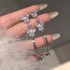 Exquisite Zircon Butterfly Long Tassel Stud Earrings For Women Personalized Fashion Daily Accessory Party  Birthday Gifts
