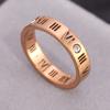 Fashion Diamond Titanium Steel Ring 18K Plated Hollow Zirconia Wedding Band for Couples Jewelry