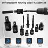 10Pcs/Set Universal Drive Socket Sleeve 12 Point Impact  Socket  Adapter Set  Automotive Servic