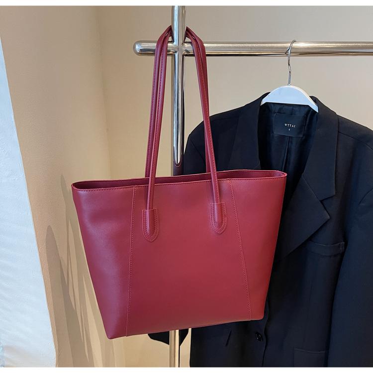 

Premium sense simple Maillard tote bag women s 2025 autumn new large-capacity shoulder bag бордовый