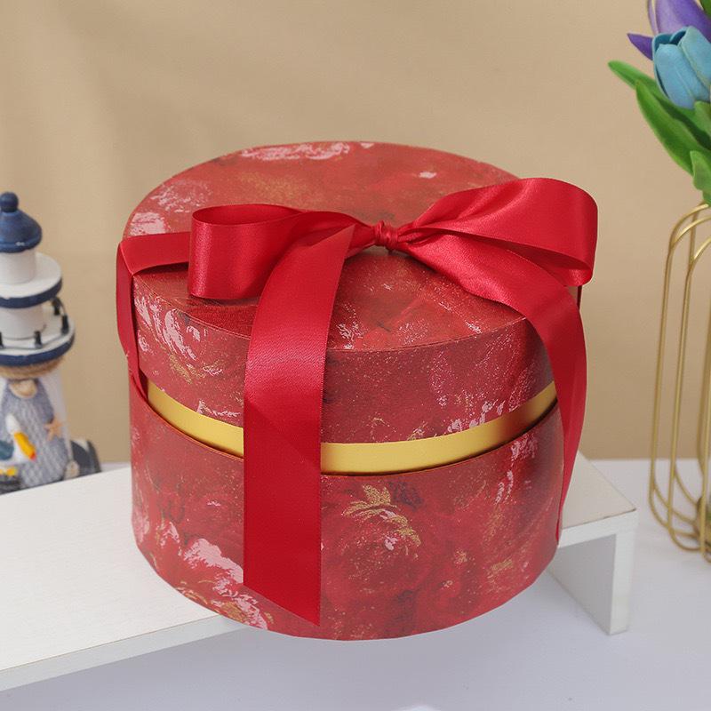 European Round Ribbon Handle Gift Box - Perfect for Weddings, Birthdays, and Festive Celebrations