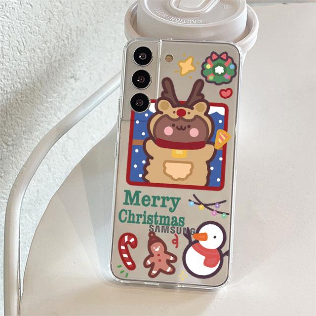 Clear Case For Samsung Galaxy S22 S20 FE S21 Plus S10 Lite S9 S8 S10e Note 20 Ultra 10 Lite 9 Phone Cover Snowman Christmas Cute