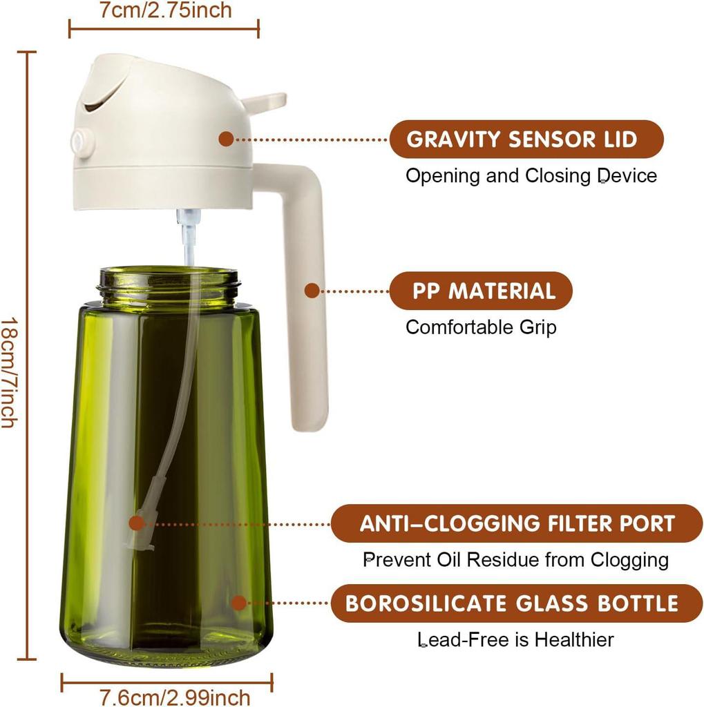 Dual-Use Non-Drip Thickened Atomizable Oil Spray Pot for Kitchen