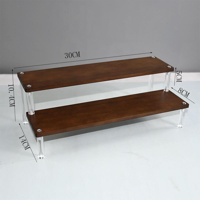 Acrylic Wooden Display Riser Stand for Funko POP Figures,Earring Ring Holder Cupcake Stand,Perfume Stand Organizer Display