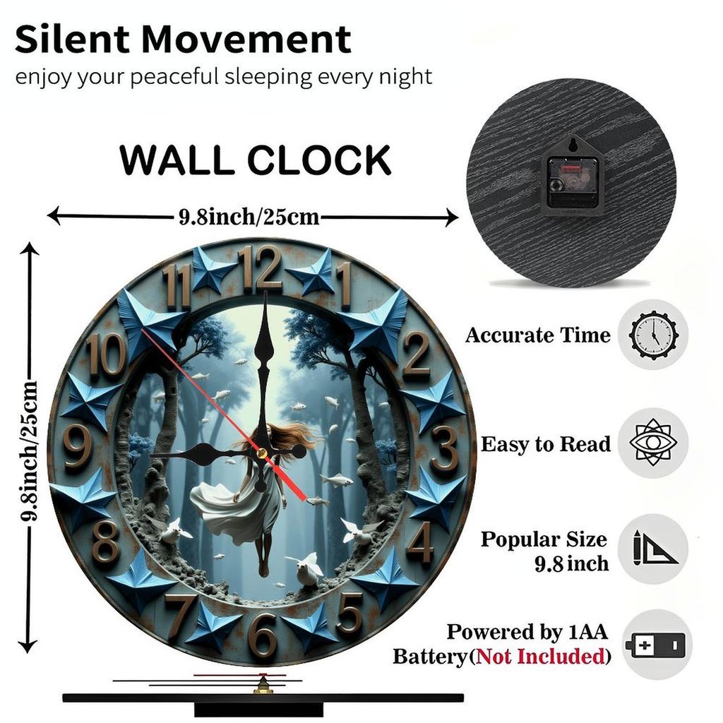 Corporate Gift 25x25cm Wood Wall Clock for Employee Recognition