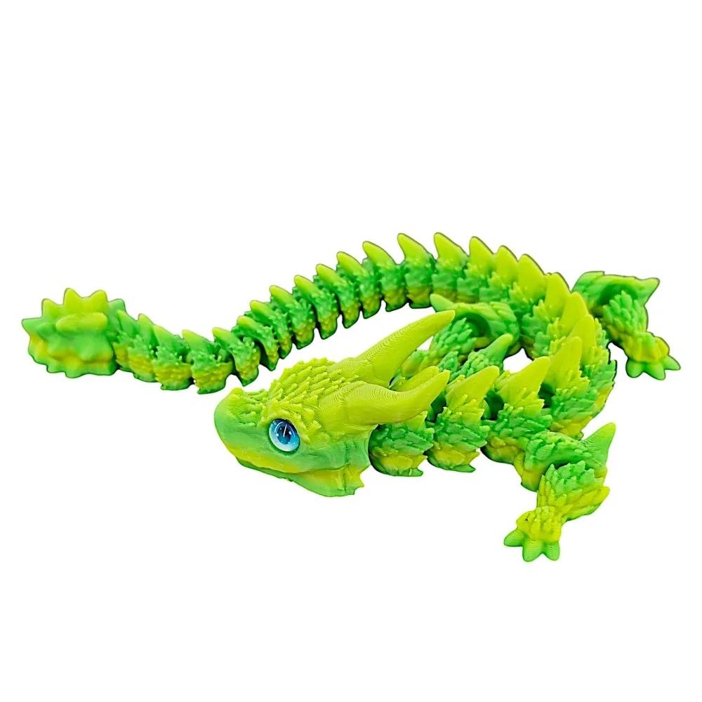 Simulated Eye 3D Printed Dragon All-In-One Molding Chinese Dragon 3D Printed Diceratops Dragon Rotatable Flexible