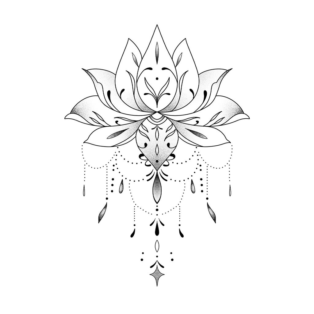 Advanced Sense Domineering Personality Thorn Totem Ribbon Sun Moon Stars Flower Lines Tattoo Sticker