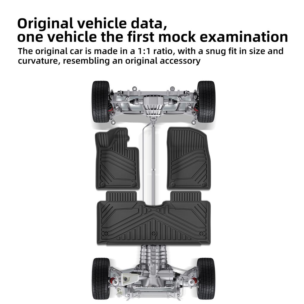 Smabee Left Drive for Xpeng P7+ 2024-2026 TPE 3D Foot Mat Car Floor Mats Cargo Trunk Pad Waterproof All -Weather Accessories