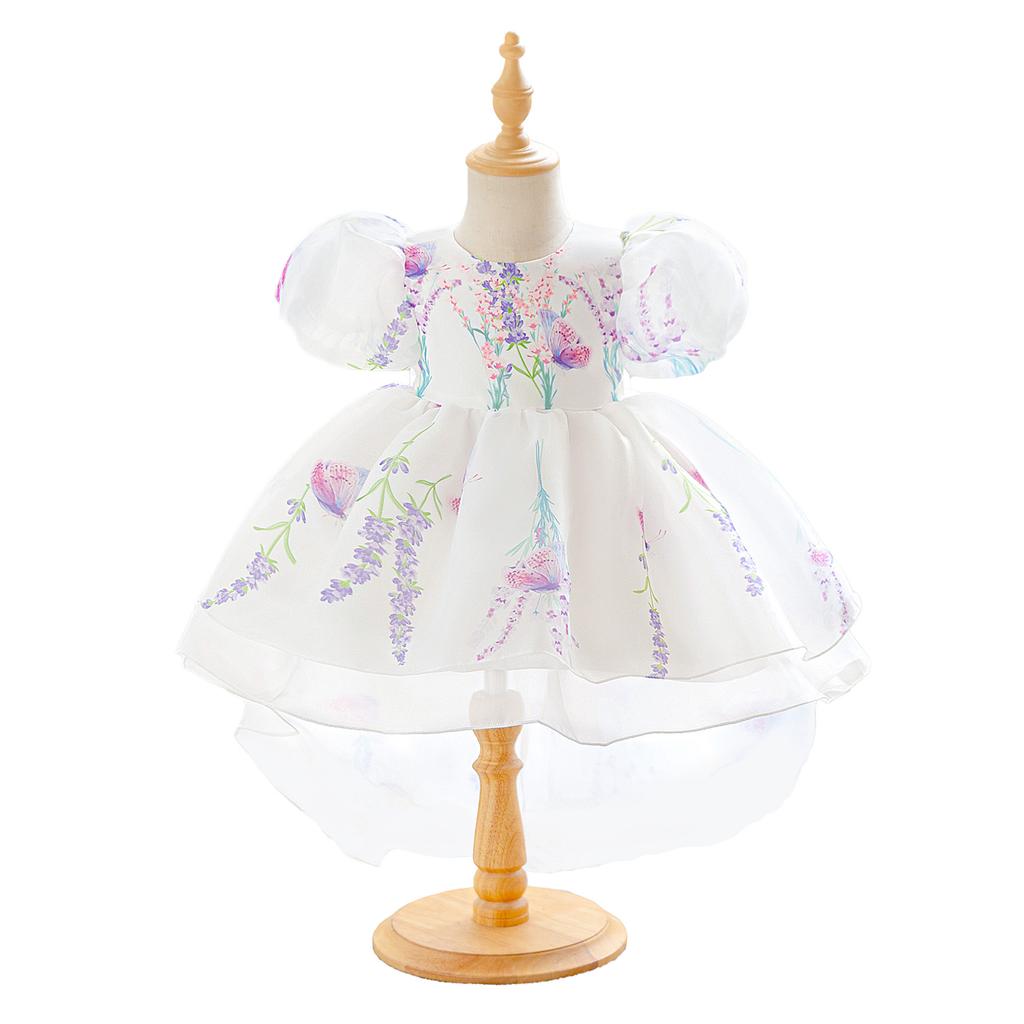 Wedding Flower Girls Dress Toddler Baptism 1st Birthday Dress Baby Girl Clothes Princess Wedding Lace Party Kids Costume T3069