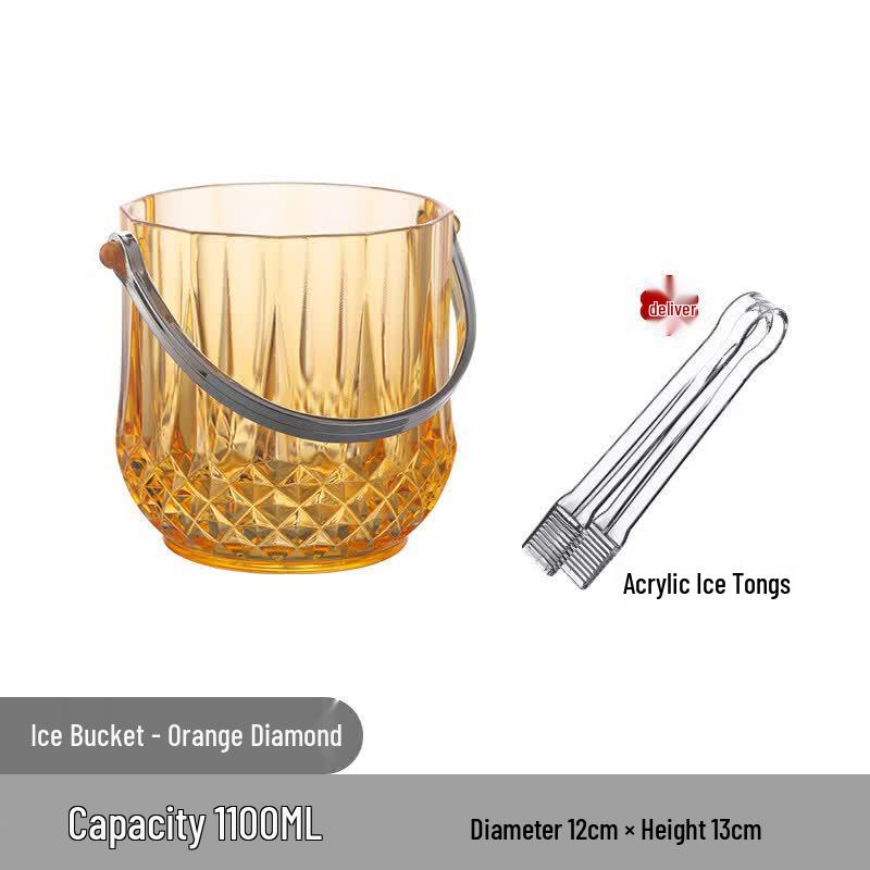 ZISIZ Acrylic Ice Bucket with Handle