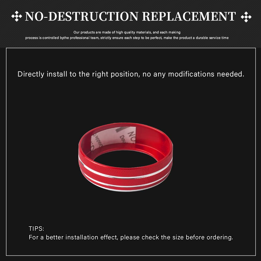 LECART Red Headlight Switch Knob Covers Fit for Ford Explorer 2024 Auto Interior Accessories Auto Decor Trims Metal Sticker