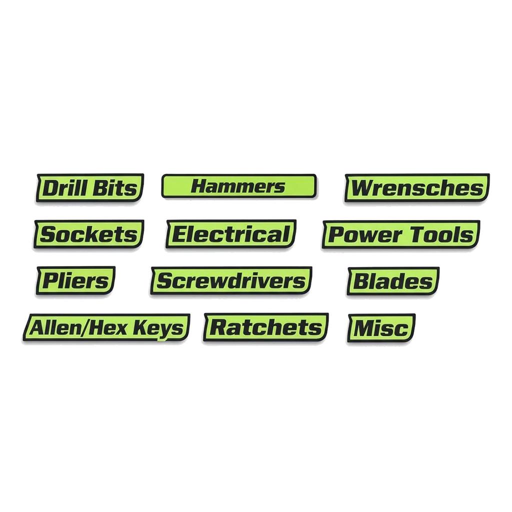 12 stuks Gereedschapskist Lade Labels Magnetische Gereedschap Identificatie Organisatie Labels Duidelijk Leesbaar Classificatie Monteur Beheer