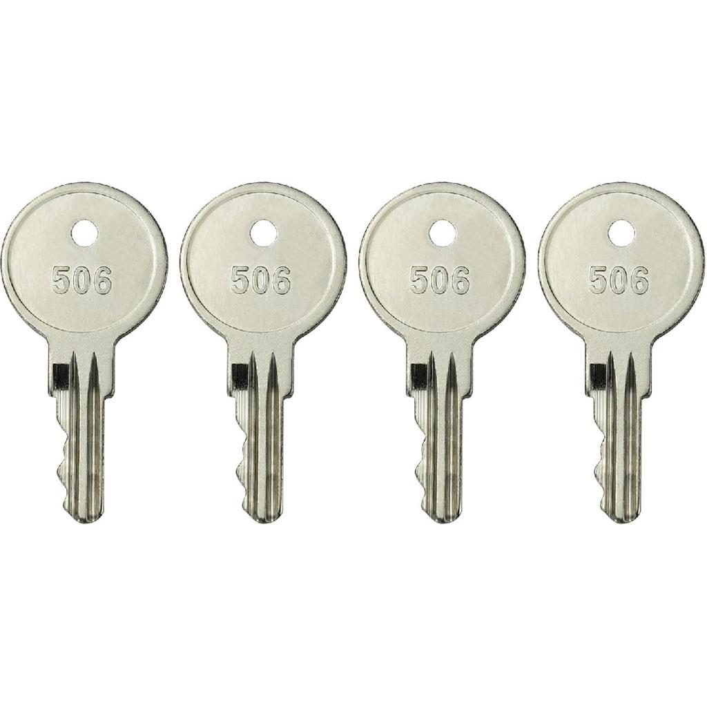 4-Pack CH506 Replacement Keys for Truck Tool Box RV Compartment Lock Keys Silver Code 506