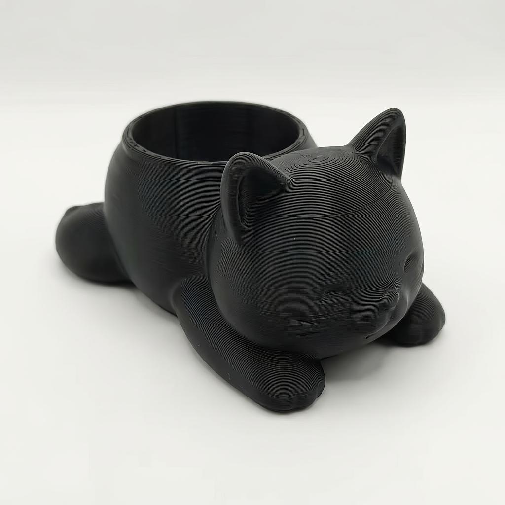 Cute Cat-Shaped Small Plant Pot, Lightweight Plastic Planter for Cacti & Succulents, Home Decor & Lovely Cat-Themed Gift Choice