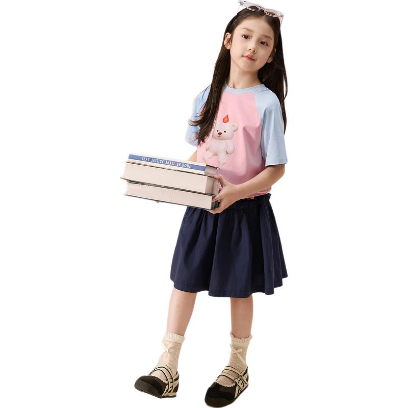 LUSON Girls' Summer Short Sleeve T-Shirt