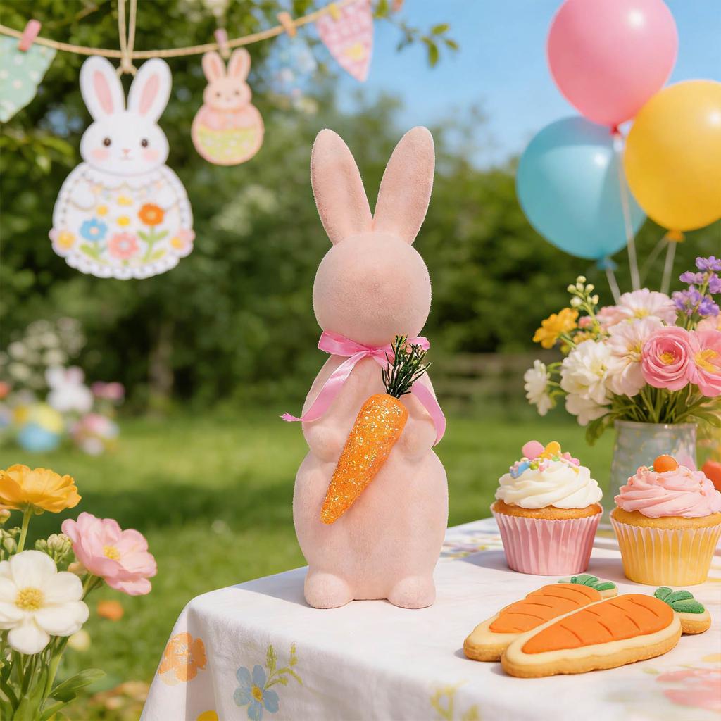 Velvet Easter Decoration, Spring Table Decoration, Central Display Item (indoor), Easter Family Party Decoration.