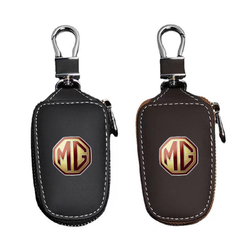 Leather Car Key Case for MG HS EHS Phev ZS MG3 MG5 MG6 MG7 GT ZR RX5 ZT Car Remote Control Key Case Keychain Auto Accessories Q7