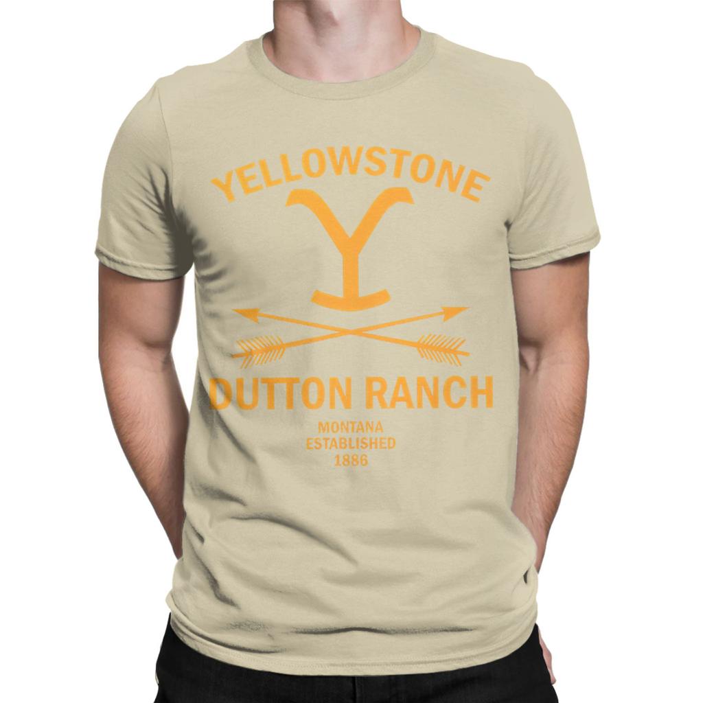 Yellowstone Dutton Ranch T-Shirts Men  Vintage Cotton Tee Shirt Crew Neck Short Sleeve T Shirts Gift Idea Tops