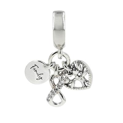 Pandora Family Infinity Triple Pendant Dangle Silver Charm 792201c01