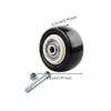 Sturdy duty caster wheel, noiseless nylon rubber, universal rotating for cart 5.08cm