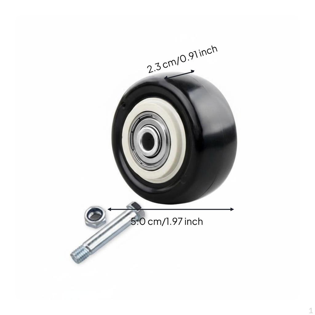 Sturdy duty caster wheel, noiseless nylon rubber, universal rotating for cart 5.08cm