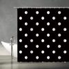 Polka Dot Shower Curtain Vintage Black And White Doodle Polka Dots Fashion Bathroom Curtains Decor Polyester Fabric With Hooks