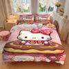 3pcs Sweet Hello Kitty Doughnut Delight Quilt Cover Set - Soft and Cozy Bedroom, Guest Room and Dorm Decorative Bedding 3-Piece Set 1 Quilt Cover
