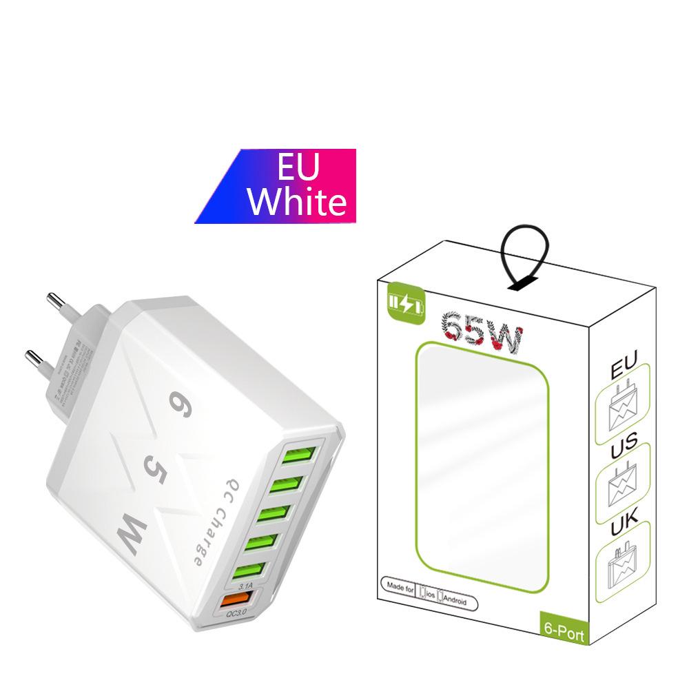 65W PD Fast Charger QC3.0, Compatible with Phones and Tablets, EU Standard.