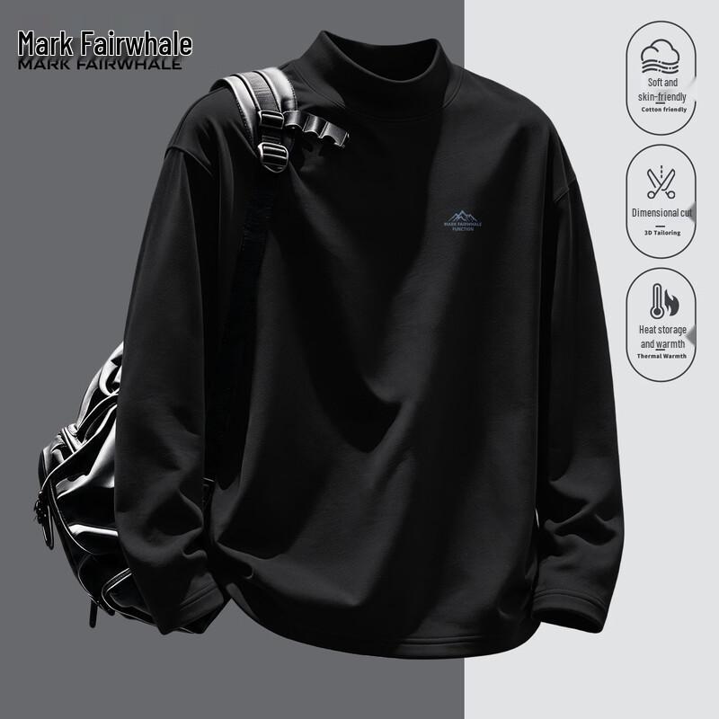 Mark Fairwhale Men's Long-Sleeve Mock Neck Casual T-Shirt