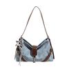 IELGY Fashionable Solid Color One-Shoulder Underarm Bag Large Capacity Commuter Messenger Bag