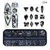 New 12 Grid Nail Drill Irregular Flat Bottomed Rhinestone AB Nail Accessory Nail Decoration