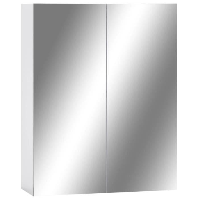VidaXL Armoire à miroir de salle de bain Blanc 60x15x75 cm MDF