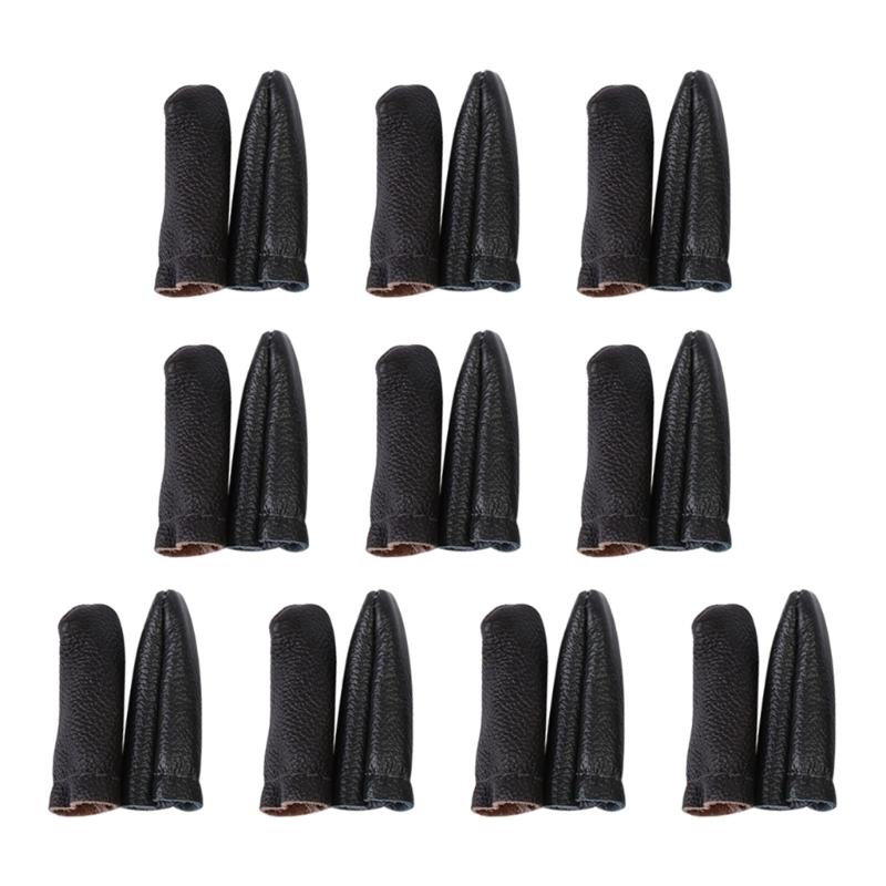 5 Sets/10Sets Leather Finger Protector, Needle Felting Knitting Finger Thimble Finger Cots for Hand Sewing Needlework X3UC