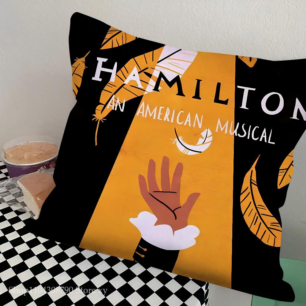 American Musical Hamilton Pillow Case Square Pillow Bedroom Sofa Leisure Comfort Cushion Car Living Room Home Decoration