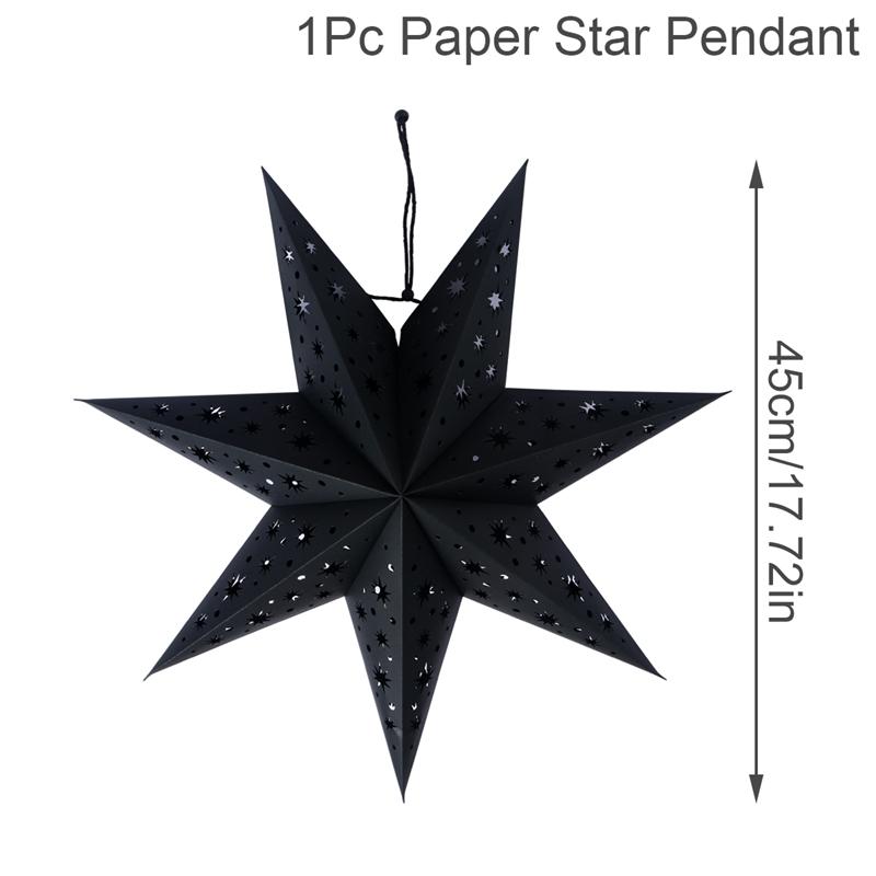 30-75cm Hollow Star Hanging Pendant Eid Mubarak Christmas Ramadan Decoration 2025 Islamic Muslim Party Decor Ramadan Kareem Gift