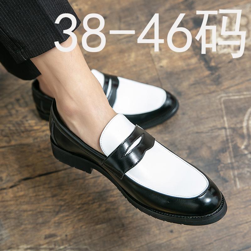 2025 Summer New Men's Low-top Color Matching Leather Shoes Casual Style Dress Leather Shoes One-pedal Loafers Spot Batch