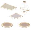 Whole Home Gold Three-Bedroom Ceiling Lamp Set for Living and Bedrooms