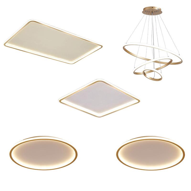 Whole Home Gold Three-Bedroom Ceiling Lamp Set for Living and Bedrooms