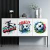 3 st Fönsterklistermärken med Fotboll Återanvändbar Sportboll Mål Spelare Glasdekal för Hem Kontor Butik Skola Dekor