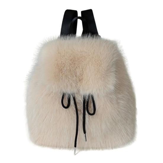 Женский меховой рюкзак Повседневный милый пушистый рюкзак-сумка Застежка-шнурок Мягкий пушистый рюкзак для девочек для уличных прогулок поездок на работу повседневных дел легкие хаки 1190₽