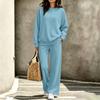 Women's Casual Neck Sweatshirt and Pants Set for Fall Winter Comfortable Outfit