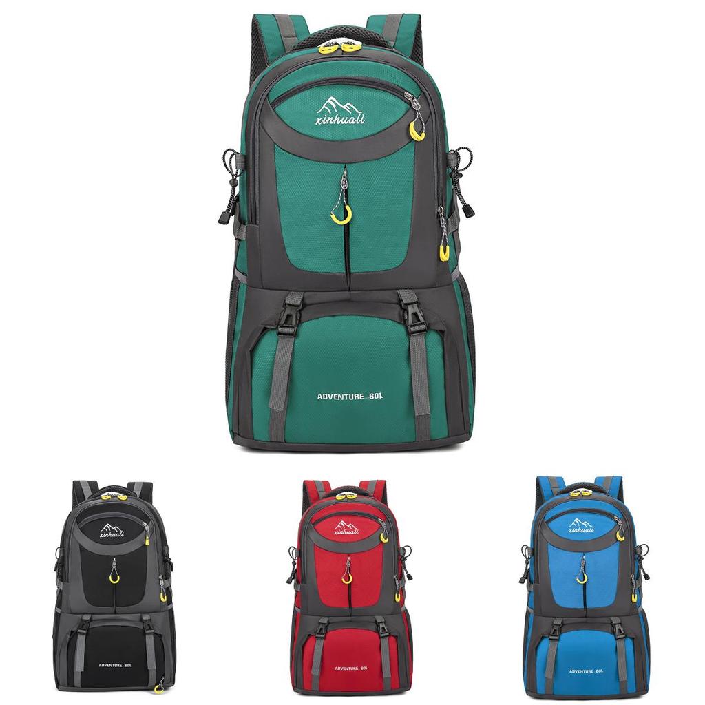Outdoor Hiking Backpack 60l Waterproof Oxford Fabric For Camping Skiing Travel