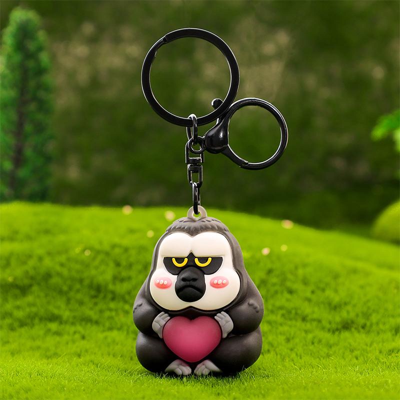 Chaveiro de Macaco Fofo de Desenho Animado Lâmpada de Coração de Animal Criativa Chaveiro Para Mulheres Meninas Acessórios de Decoração de Mochila Kawaii Presentes