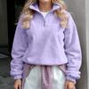 Women's Fashionable And Casual Fleece Line Solid-color Long Sleeve Top